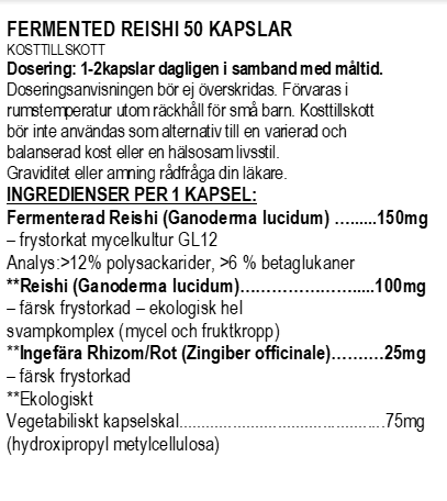 Fermented Reishi  (lackticka)50 caps - 2