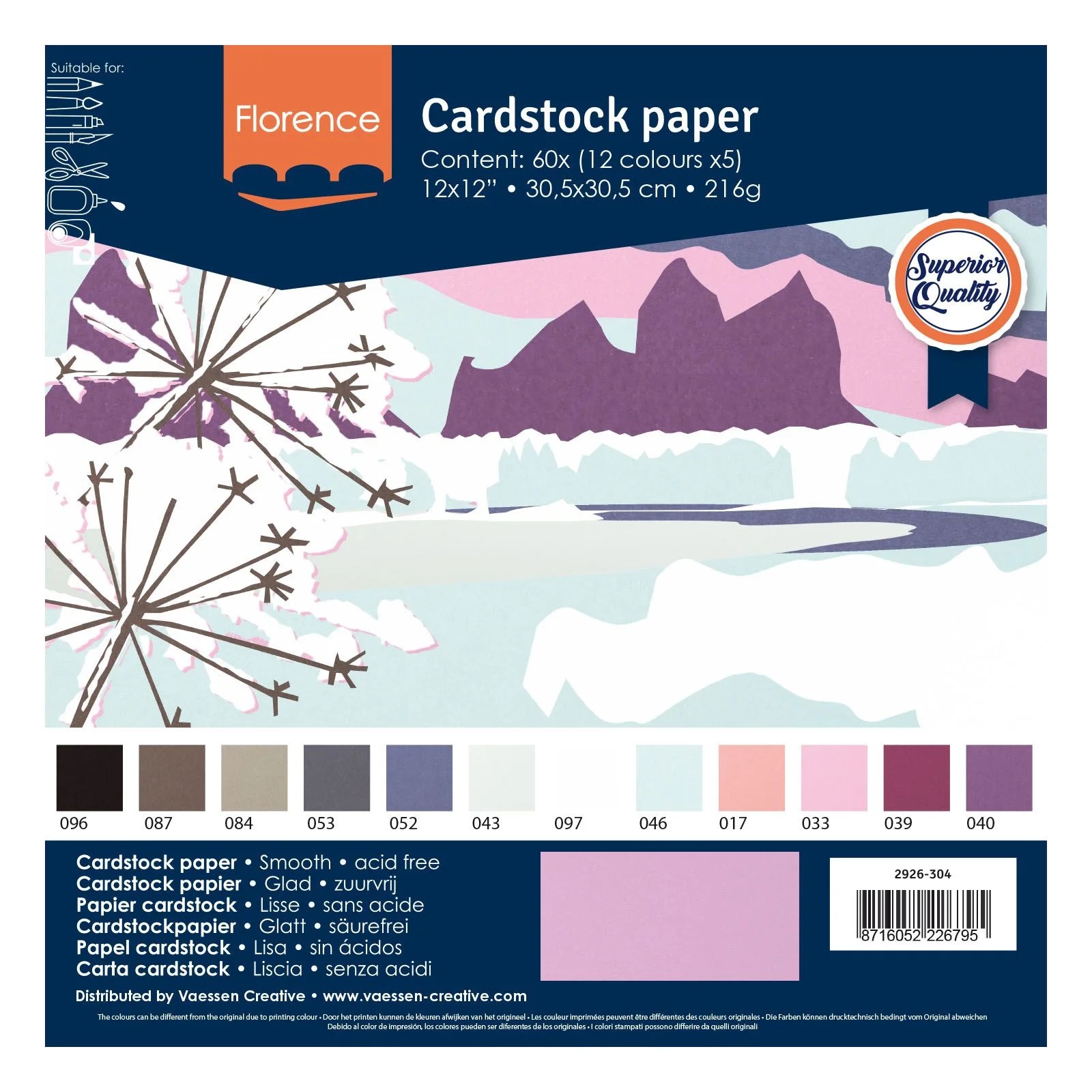 Florence - Cardstock Paper Smooth Multipack 12x12 -  Winter 