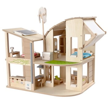 Ympäristöfiksu nukketalo kalustettuna – PlanToys