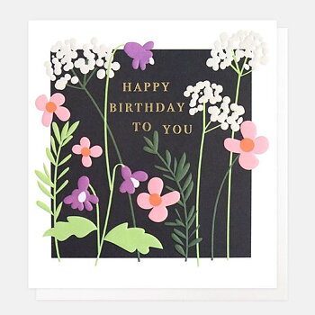 Happy Birthday To You Dark Floral, Greeting card
