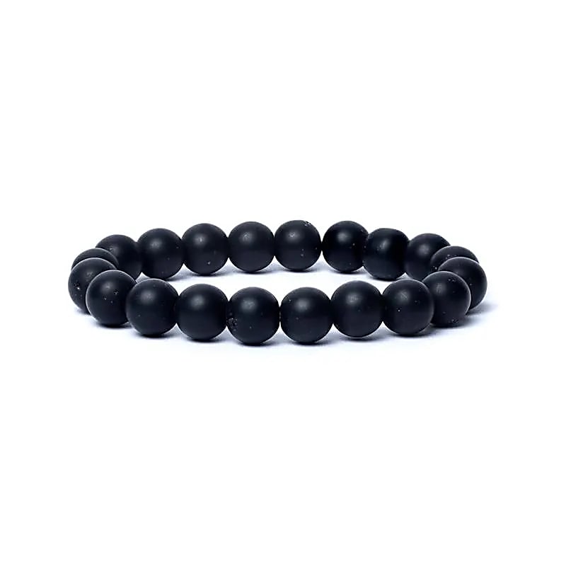 Armband svart onyx matt yta AA-kvalitet 10 mm