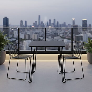 Matbord/Cafèbord 72x72 cm, stål svart