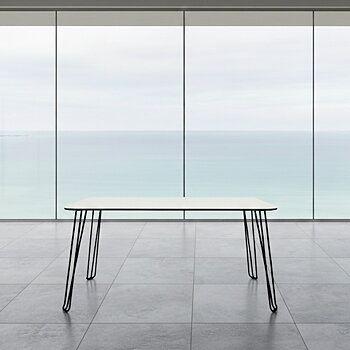 Matbord 129x74 cm, kompaktlaminat, svarta ben