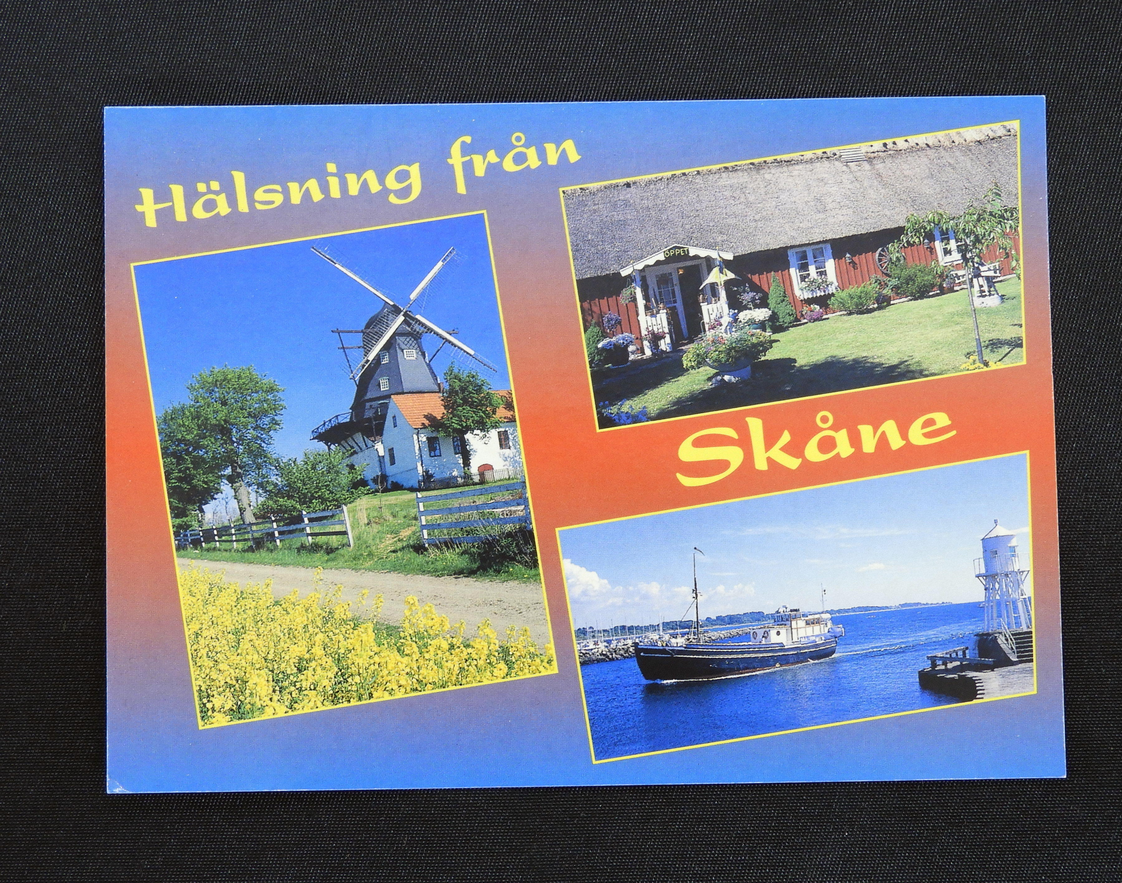 Vykort  Skåne bl. annat Mölla 