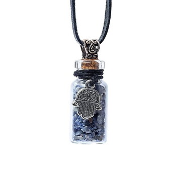 Presentflaska i glas, lapis lazuli och khamsa