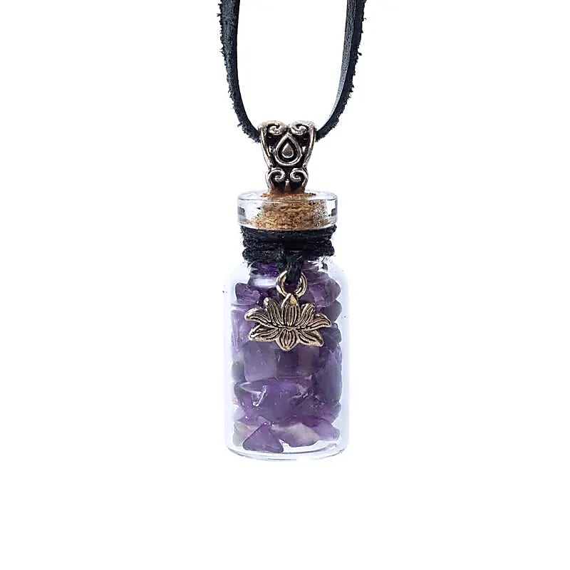 Presentflaska i glas, ametist och lotus