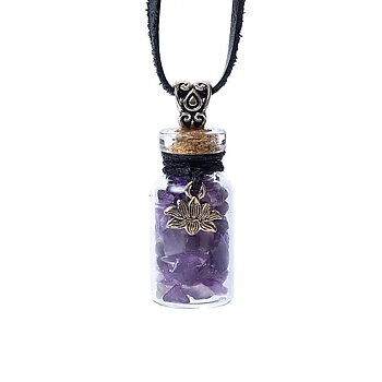 Presentflaska i glas, ametist och lotus