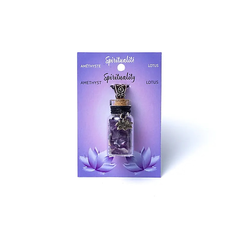 Presentflaska i glas, ametist och lotus - 2