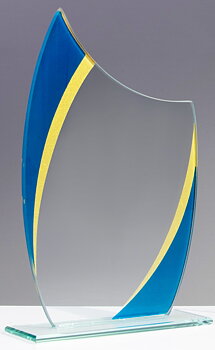 Glasstatyett Sverige /Blå/gul i 3 olika storlekar - Inklusive glasgravyr