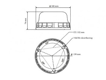 Varningsljus LED Pegasus planmontage