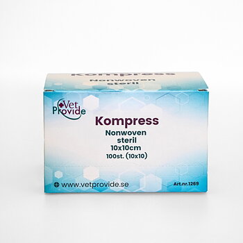 Kompress 10 × 10 cm Nonwoven Steril 4-Lagers (100 st i 10-pack) VetProvide