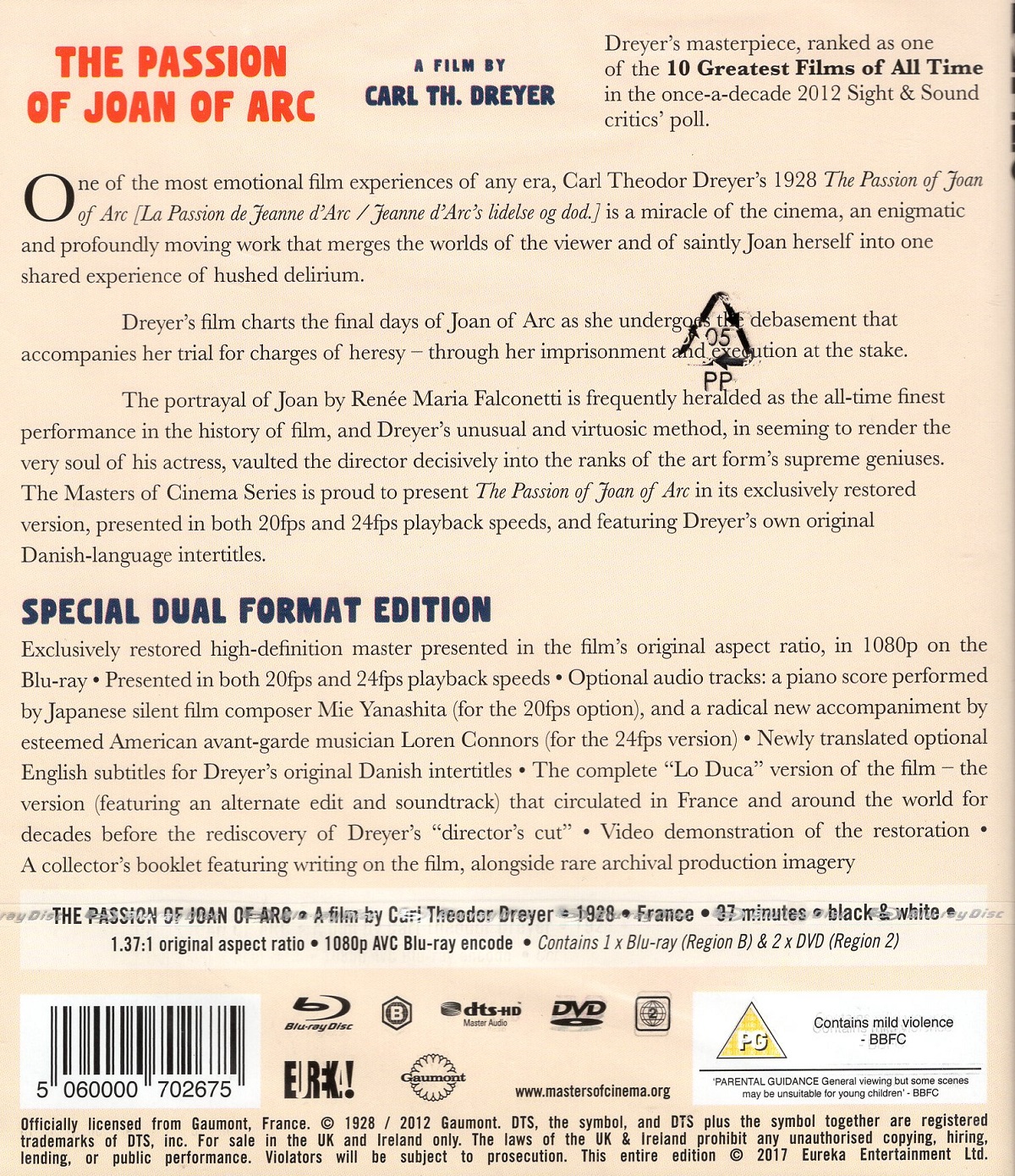 Passion of Joan of Arc (ej svensk text) (Blu-ray + DVD) - 2