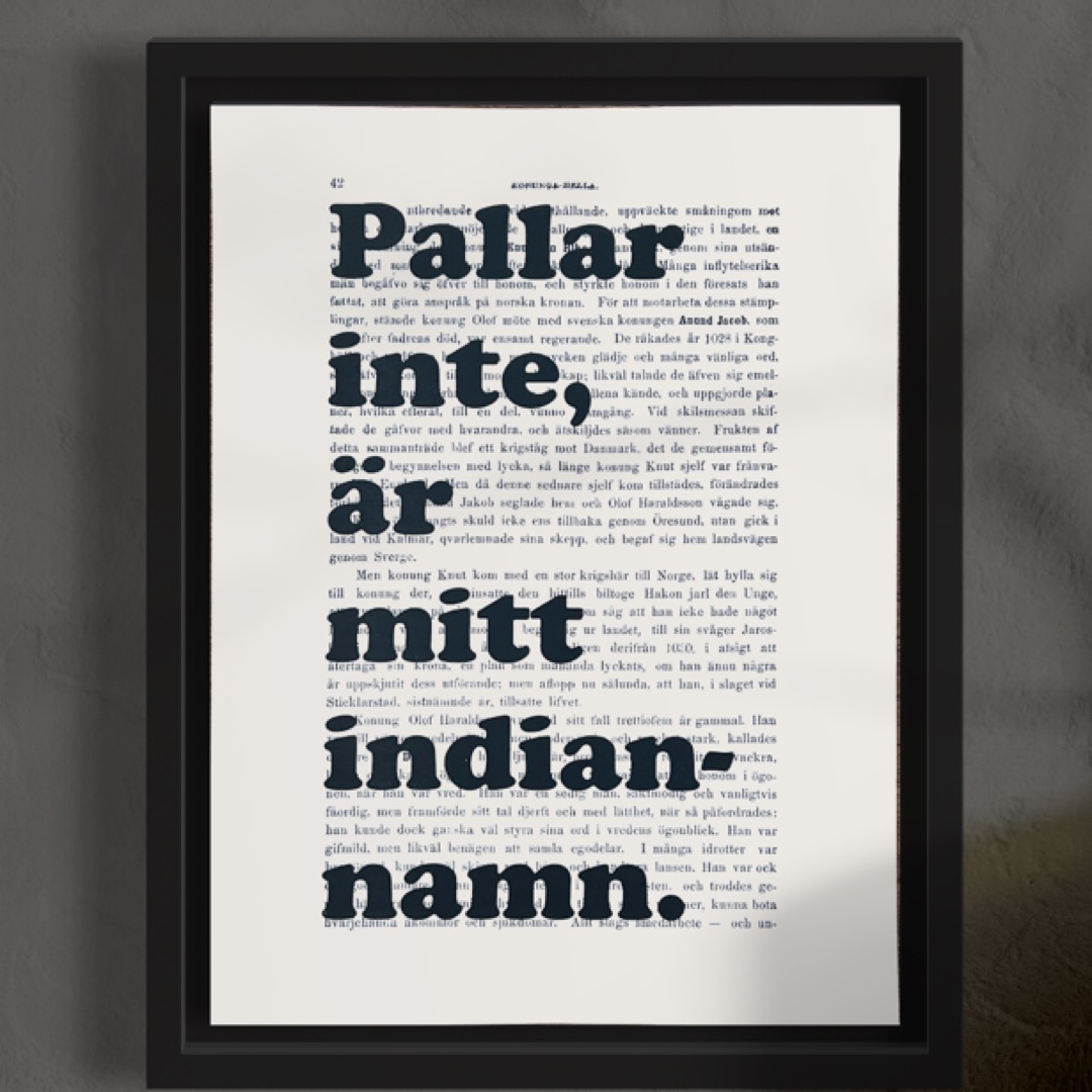 Tavla med texten Pallar inte är mitt indiannamn.