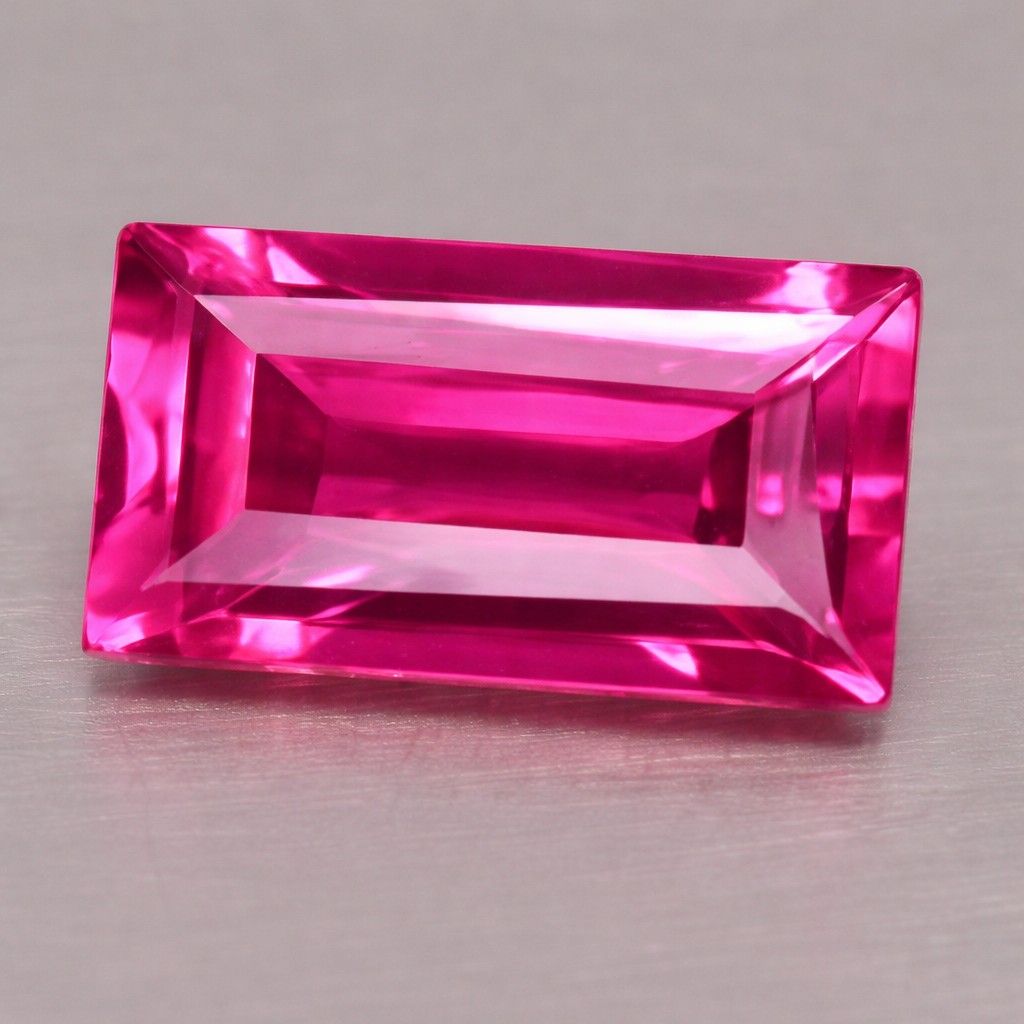 Piedra preciosa de turmalina rosa natural genuina de alta calidad con forma de baguette de 4,9x3 mm