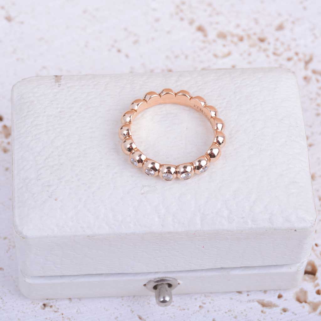 Kupla sormus 18k kultaa timantteja, Vintage - 4