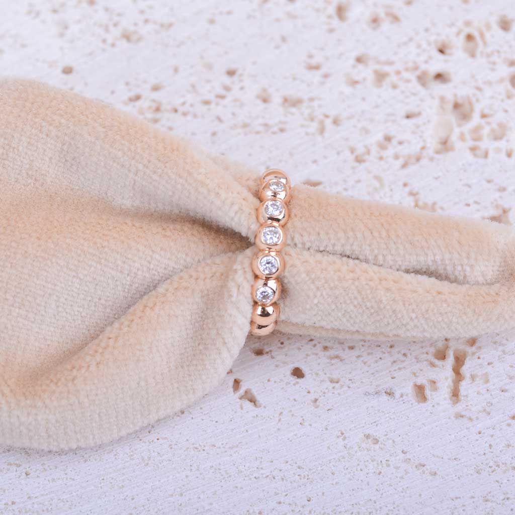 Kupla sormus 18k kultaa timantteja, Vintage - 3
