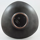 Hjördis Oldfors (Trio 1954) Black Triangular Bowl with White/Yellow Decor 24 cm