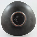 Hjördis Oldfors (Trio 1954) Black Triangular Bowl with White/Yellow Decor 24 cm