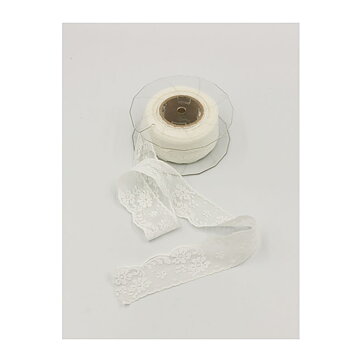 Ribbon Lace  - White 35 mm