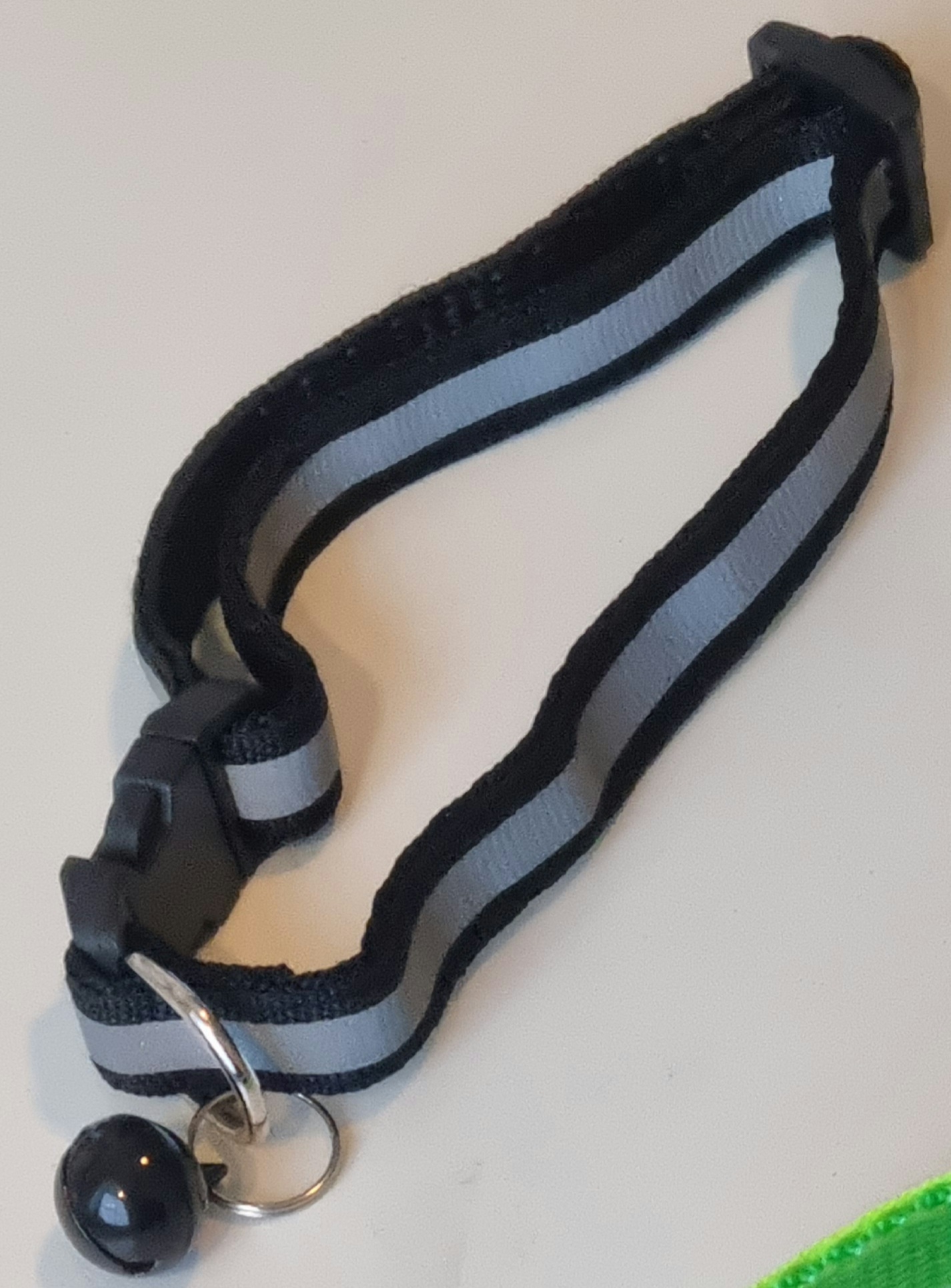 Katthalsband, svart med reflex
