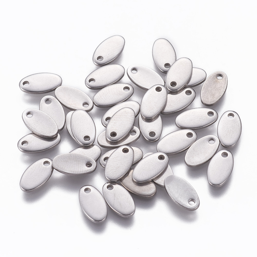 Tag i Stainless steel - Oval, 9x5mm