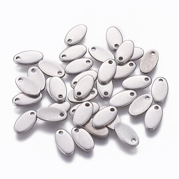 Tag i Stainless steel - Oval, 9x5mm