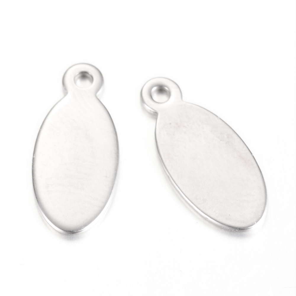 Tag i Stainless steel - Oval, 16mm