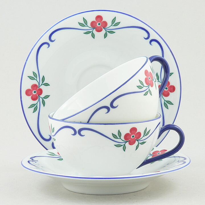 ピア・ロンダール  Sundbornシリーズ  花模様のコーヒーカップ  2客セット  10.5cm  1993年