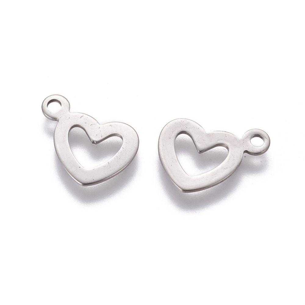 Charm  Stainless steel,  heart frame 15mm