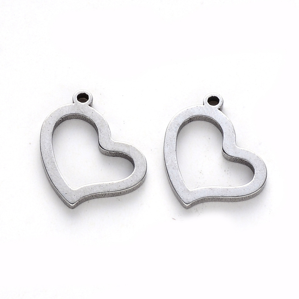 Charm  Stainless steel,  heart frame 13mm