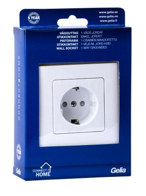 Vägguttag, infällt, jordat, Connect 2 Home - 4