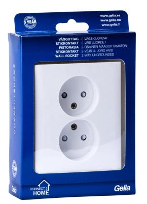 Vägguttag, infällt, ojordat, Connect 2 Home - 4