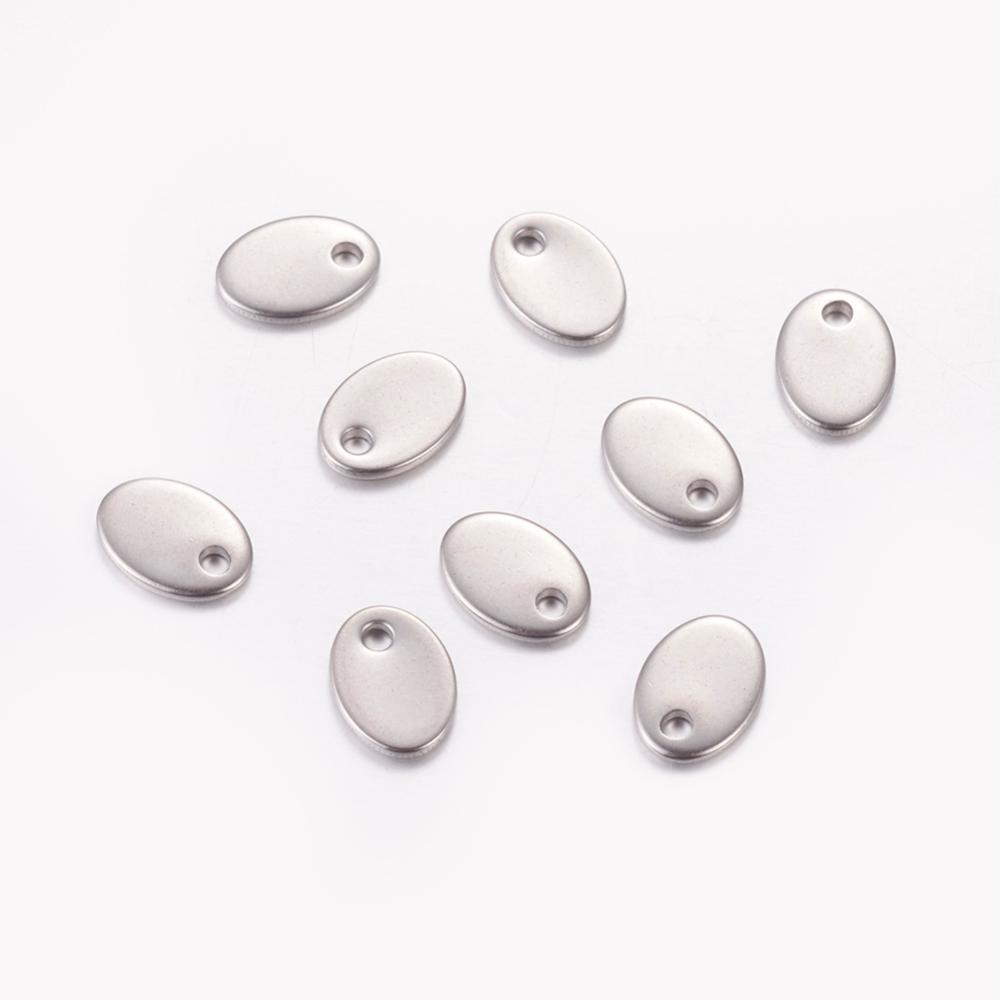 Tag i Stainless steel - Oval, 7mm