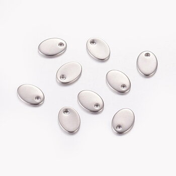 Tag i Stainless steel - Oval, 7mm