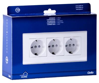 Hörnbox, komplett, jordat vägguttag, Connect 2 Home - 4