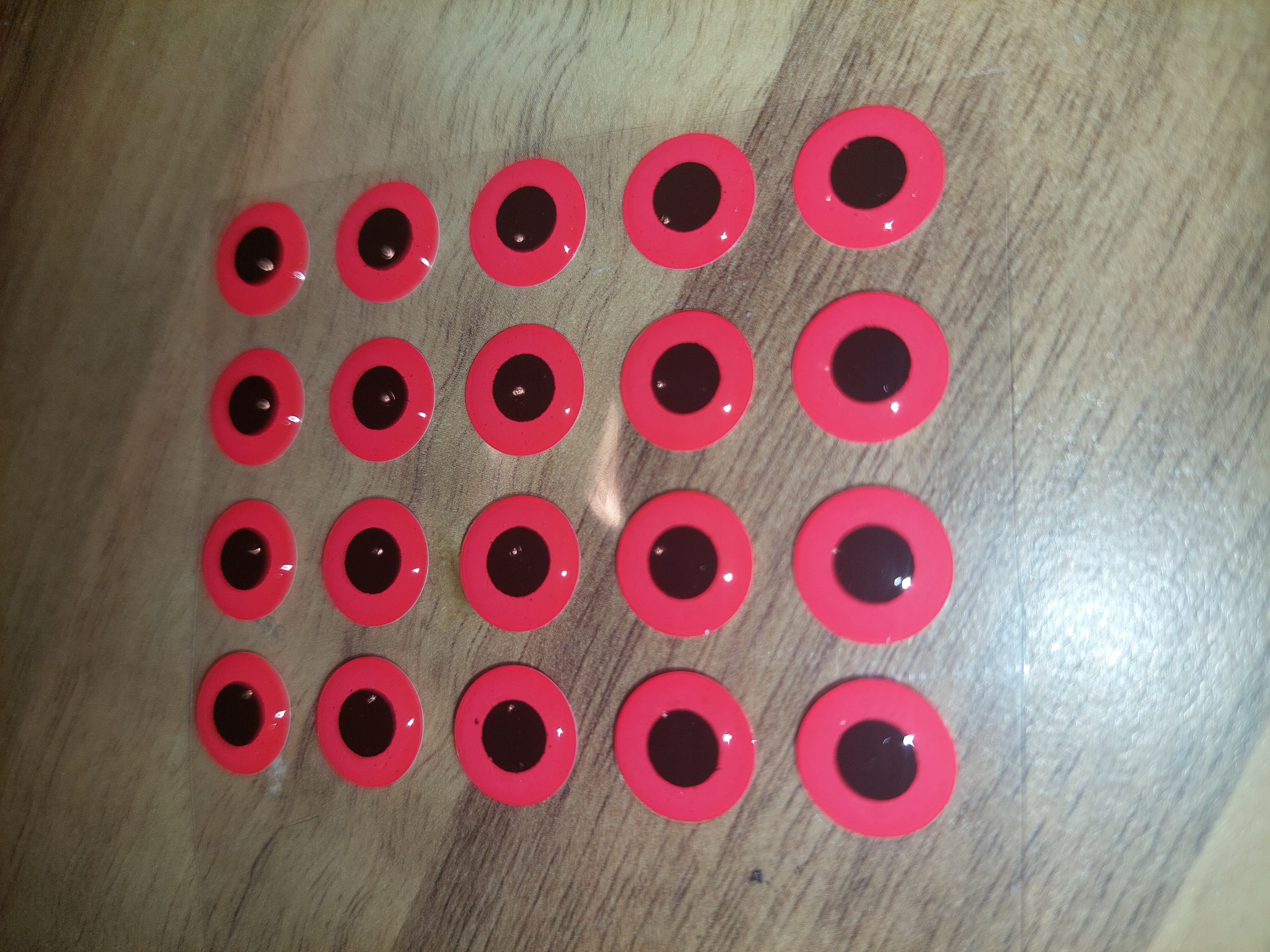 Epoxy 3D-ögon Fluo Red 10mm
