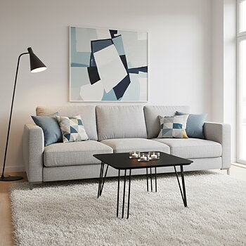 Soffbord 72x72 cm, stål svart