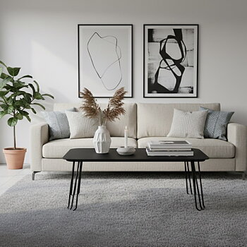 Soffbord 110x55 cm, stål svart