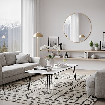 Soffbord 110x55 cm, kompaktlaminat, svarta ben