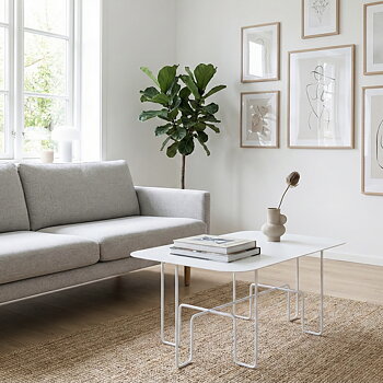 Soffbord 100x60 cm, stål vit