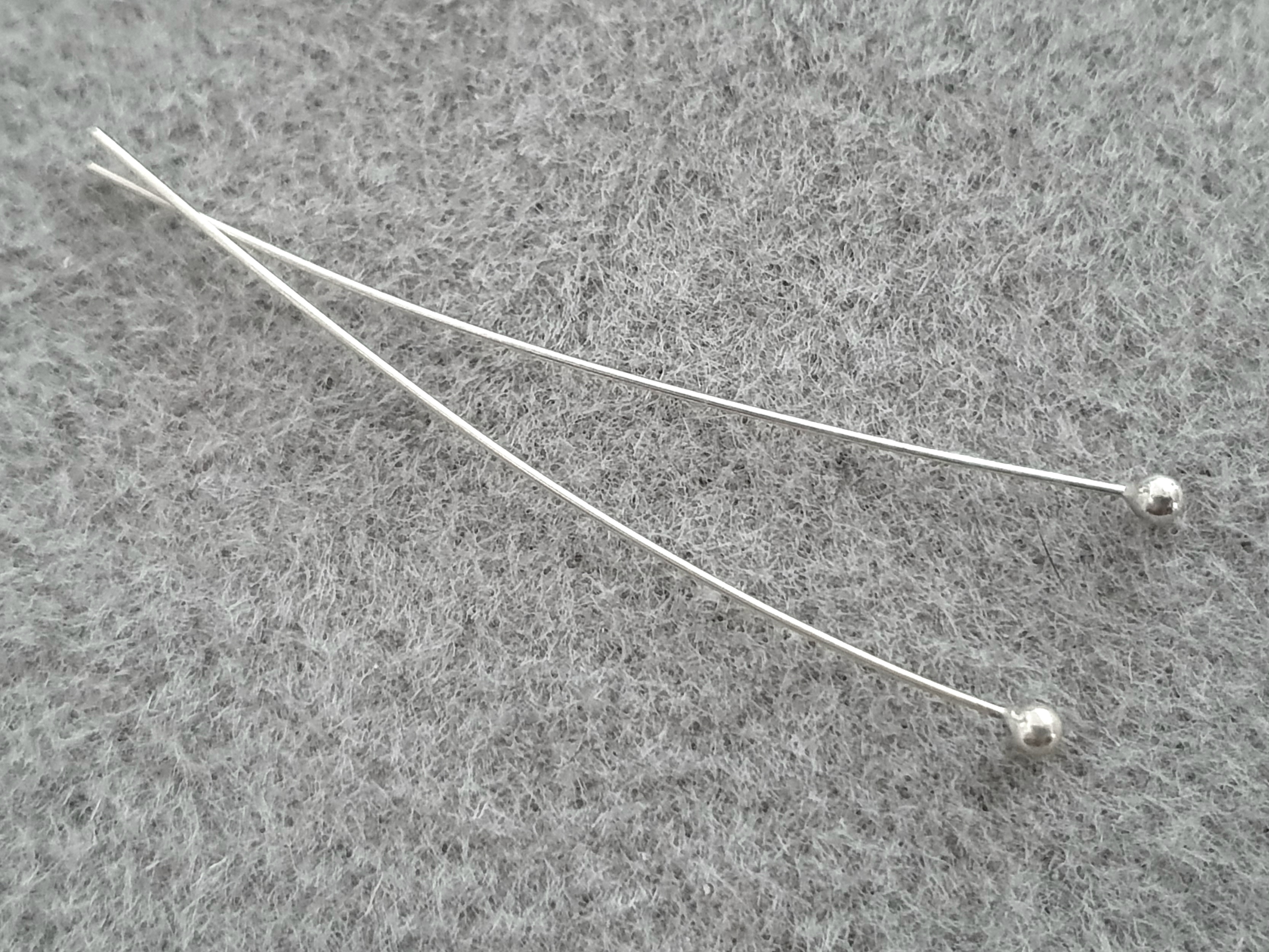 Ballpin 0,5x50mm ball 2,3mm 2pcs/pack Price/pack 925-silver