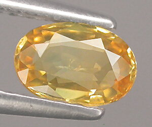 0.55 ct nice oval cut natural yellow sapphire gemstone