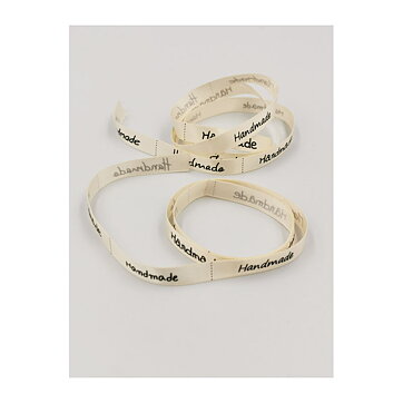 Ribbon - Satin Creme with Text