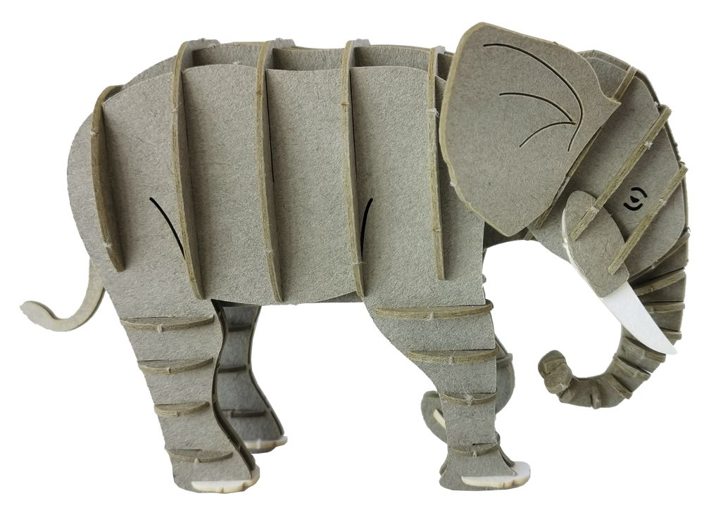3D-pappersmodell, Elefant, grå - 2