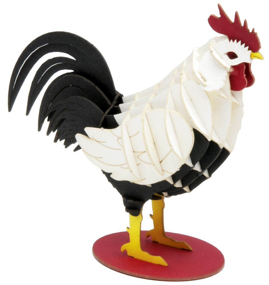 3D-papirmodel, Hane, farverig - 2