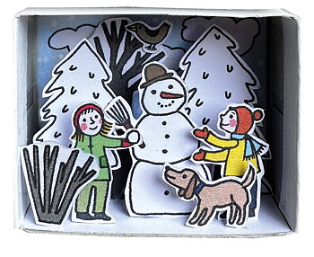 Pysselask med figurer, Vinter i skogen
