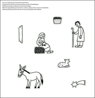 Tidsfordriv-æske med figurer, Krybbe i stald - 4