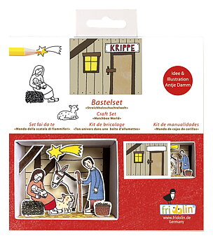 Pysselask med figurer, Krubba i stall