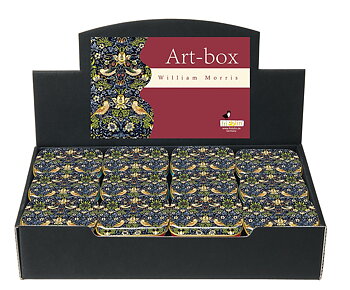 Art-boxes, William Morris, Bordsdisplay med 36 st.