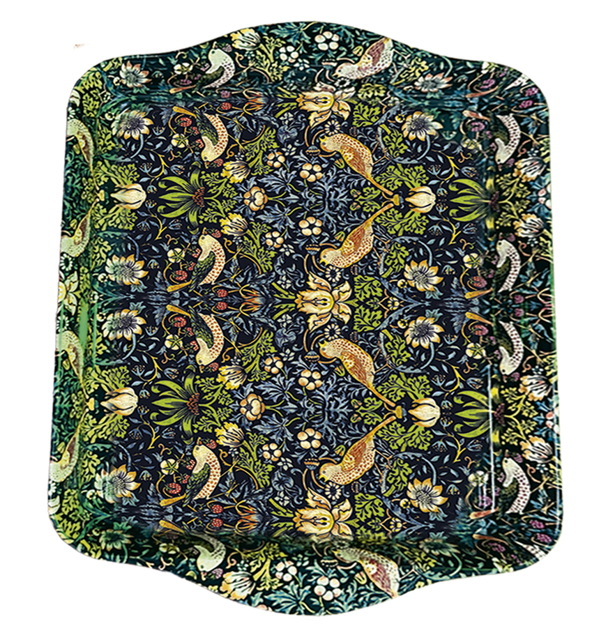 Bakke af metal, William Morris, Strawberry Thief (21 cm)